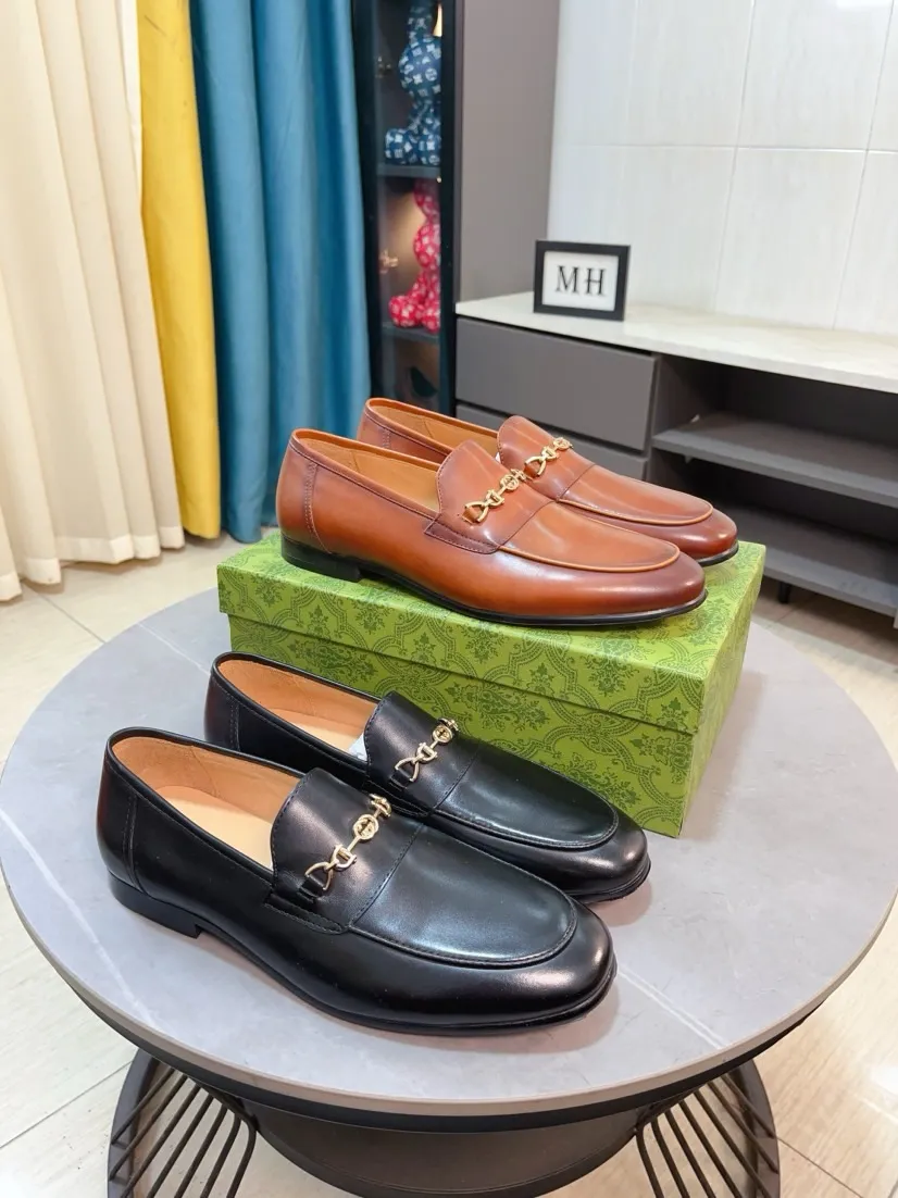 Men's shoes 💰500🌹🌹【GUCCI】The most popular classic Gucci leather shoes. Synchronized with the official website, the upper is made of Italian first-layer cowhide ➕cowhide lining, with unique brand and unique craftsmanship. Highlighting the hot style of the new year. Stop hesitating, stop wandering, get it now. Number: 38--44